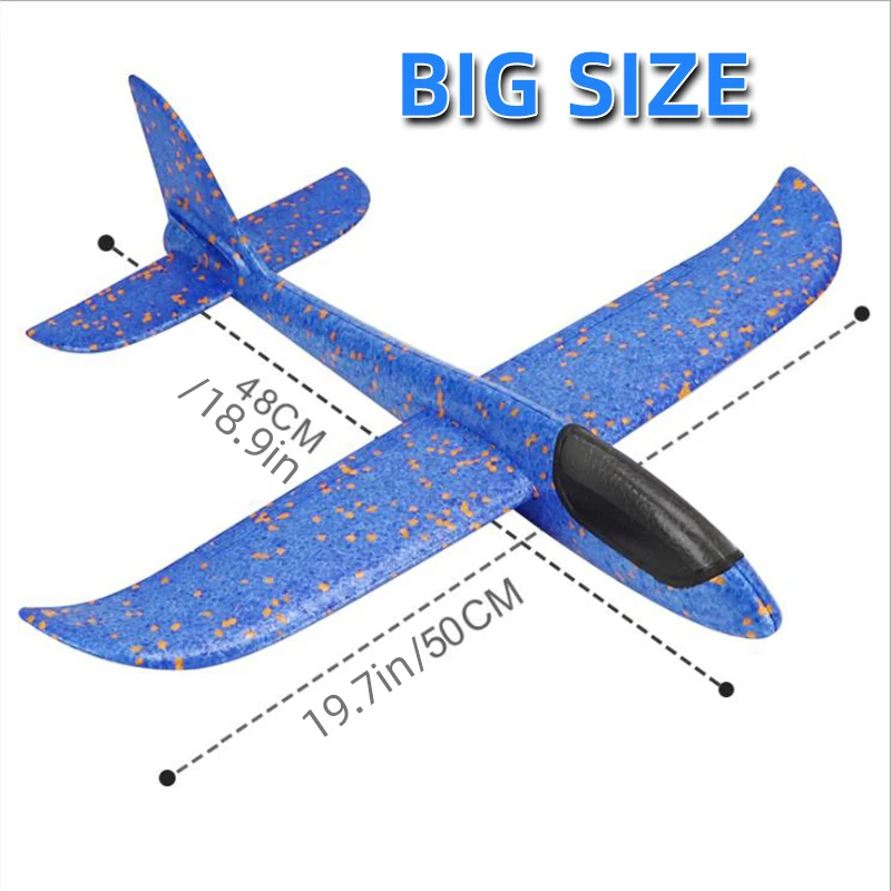 50CM Big Foam Plane Glider Hand Throw Airplane Light Inertial EPP Bubble Planes Outdoor Launch Kids Toys for Children Boys Gift