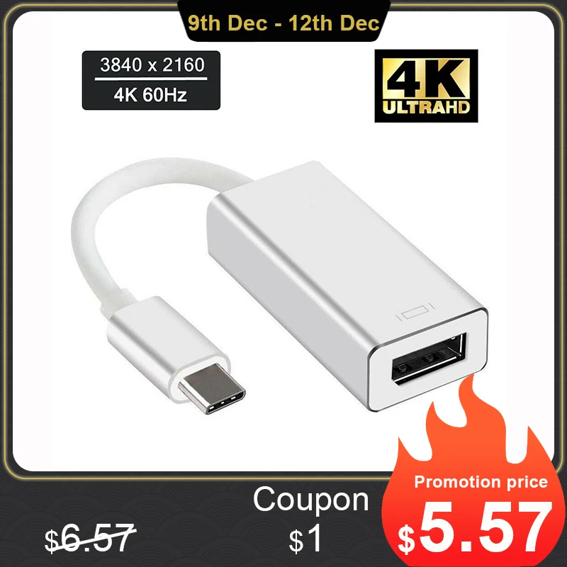 Интерфейсный конвертер Thunderbolt 3 в дисплей 4K @ 60 Гц Стандартный переходник DP Type