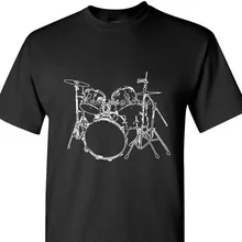 Барабаны крутой Музыкальный футболка барабанщика барабан набор