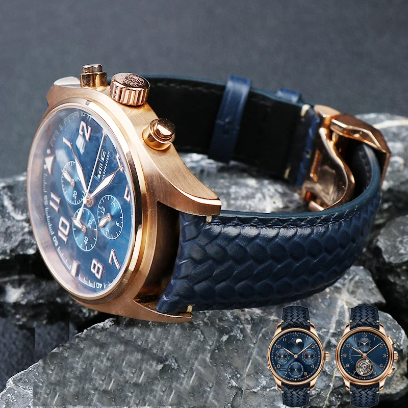 22mm High Quality Genuine Leather Watchband Fit For IWC IW503312 IW500713 IW344205 Blue Cowhide Watch Strap Men Pin buckle
22mm High Quality Genuine Leather Watchband Fit For IWC IW503312 IW500713 IW344205 Blue Cowhide Watch Strap Men Pin buckle
