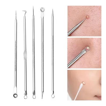 5pcs Blackhead Whitehead Pimple Blemish Spot Comedone Acne Extractor Remover Popper Tool Needles Set
5pcs Blackhead Whitehead Pimple Blemish Spot Comedone Acne Extractor Remover Popper Tool Needles Set