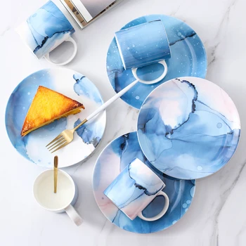 2Pcs Creative Watercolor Ink Wind Ceramic Dinner Plate Dessert Cake salad Dishes Coffee Milk Mug Steak plates Home Tableware
2Pcs Creative Watercolor Ink Wind Ceramic Dinner Plate Dessert Cake salad Dishes Coffee Milk Mug Steak plates Home Tableware