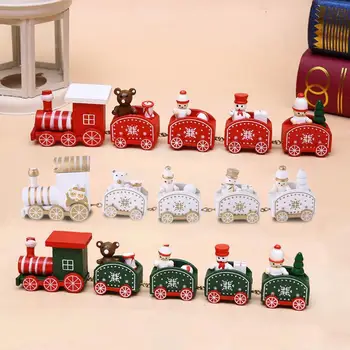 Painted Wooden Train Christmas Home Decoration with Santa Claus Bear Kid Toys 
Painted Wooden Train Christmas Home Decoration with Santa Claus Bear Kid Toys