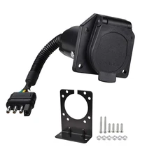 4-Way Flat Truck to 7-Way Blade Trailer Light Adapter Reverse Plug Connector with Mounting Bracket for Towing Solutions
4-Way Flat Truck to 7-Way Blade Trailer Light Adapter Reverse Plug Connector with Mounting Bracket for Towing Solutions