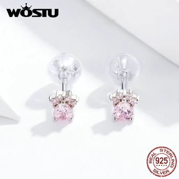 WOSTU Authentic 925 Sterling Silver Dog Footprint Stud Earrrings For Women Pink Zircon Wedding Small Earrings Jewelry FIE781
WOSTU Authentic 925 Sterling Silver Dog Footprint Stud Earrrings For Women Pink Zircon Wedding Small Earrings Jewelry FIE781