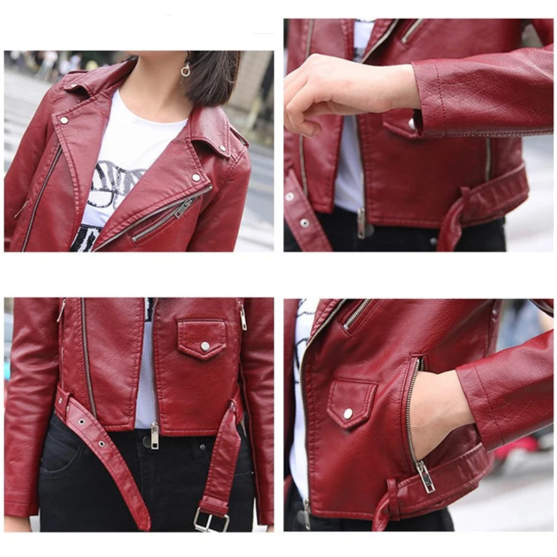 Куртка Ftlzz женская черная из мягкой искусственной кожи|fashion leather jackets women|leather jacket