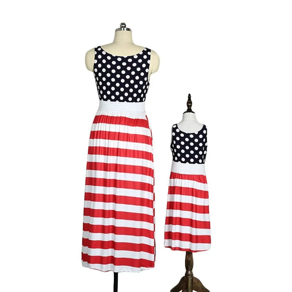 mom and daughter dress Flag Dress 03 (1)