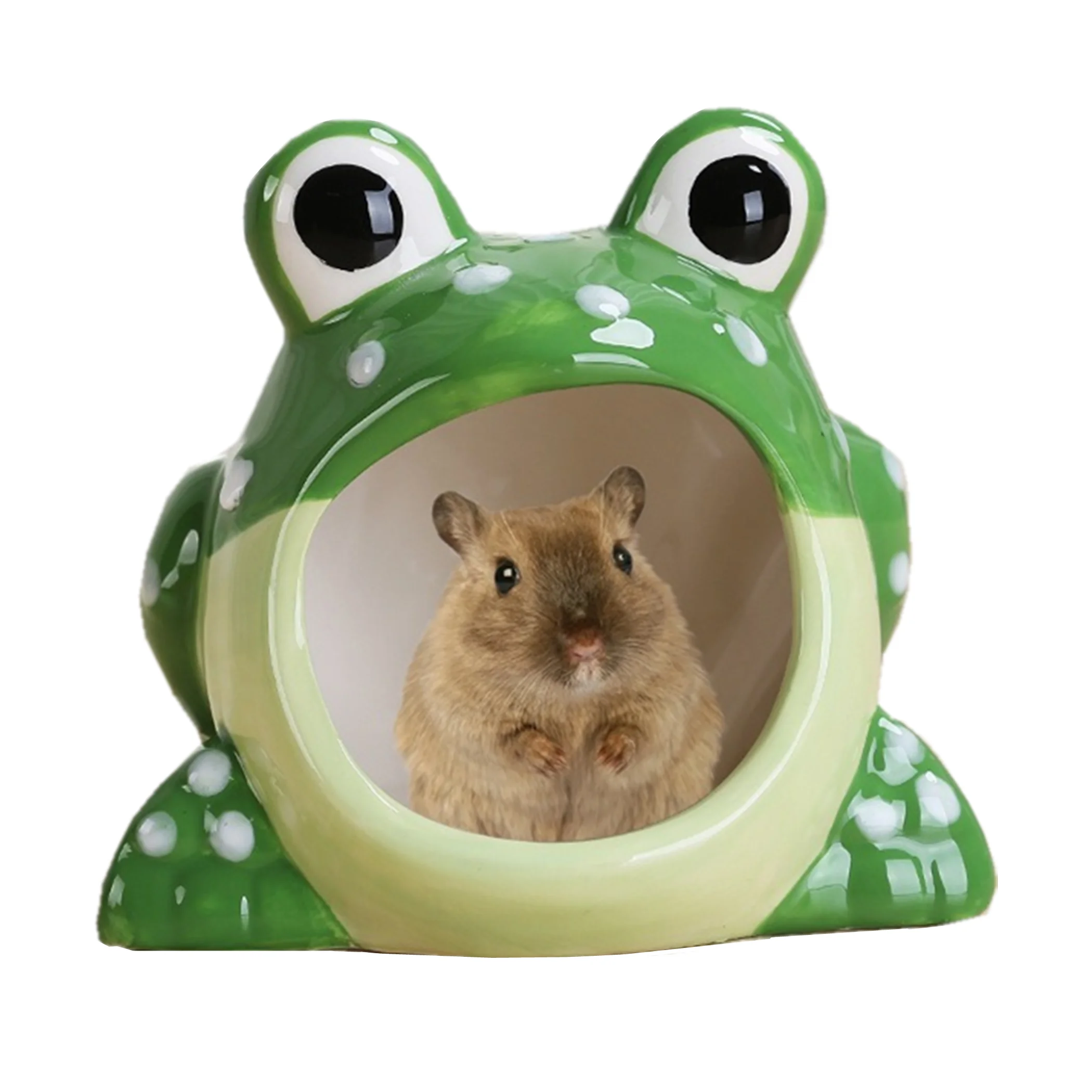 

Cute Cartoon shape Small animals nest ceramic hamster nest cooling pet house Mini animal bedroom frog piggy crafts Shark monkey