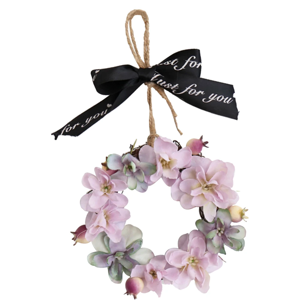 Mini Pink Hydrangea Flower Door Wreath Wall Hanging Spring Floral Home Decor Fall Wreaths for Front Door Mini Pink Hydrangea Flower Door Wreath Wall Hanging Spring Floral Home Decor Fall Wreaths for Front Door