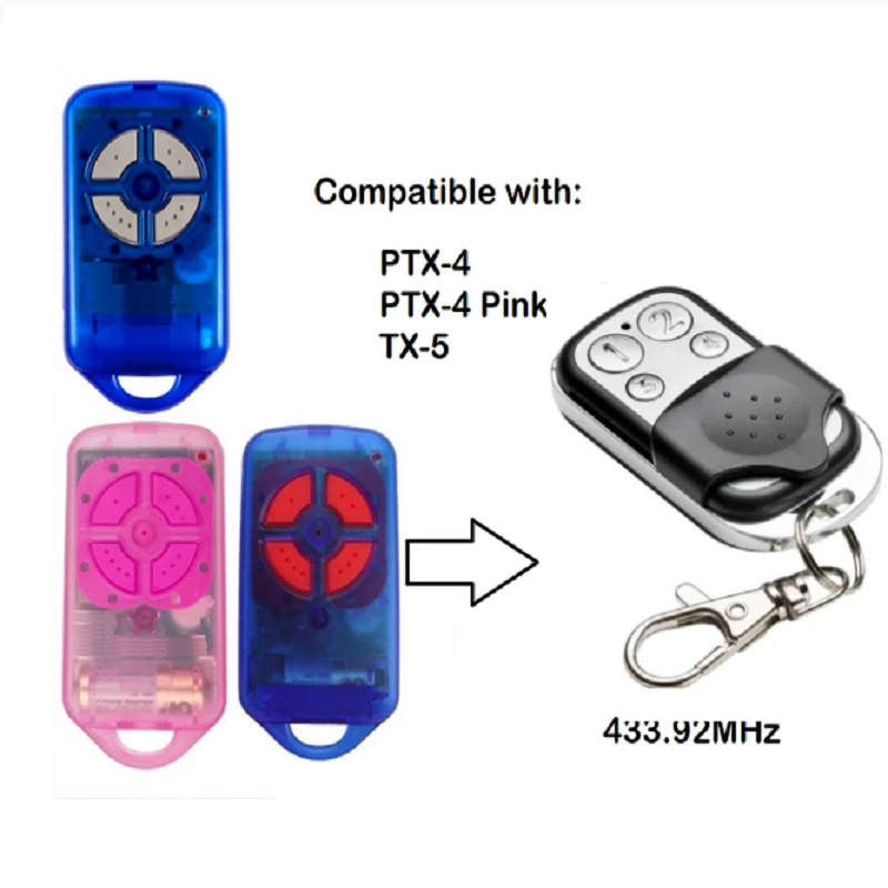 4 Button Garage Gate Door Replacement Remote Control Transmitter for PTX4 433.92 MHz
4 Button Garage Gate Door Replacement Remote Control Transmitter for PTX4 433.92 MHz