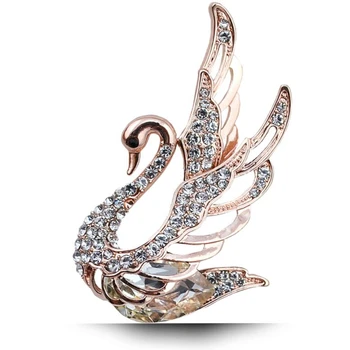 Classic 3 Colors Fashion Crystal Swan Brooches Pins Jewelry For Women Golden Elegant Animal Brooches
Classic 3 Colors Fashion Crystal Swan Brooches Pins Jewelry For Women Golden Elegant Animal Brooches