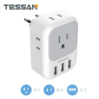 TESSAN Europe Travel Plug Adapter Multi Plug Outlet Extender Universal Power Charger with USB Charging Ports Travel Europe
TESSAN Europe Travel Plug Adapter Multi Plug Outlet Extender Universal Power Charger with USB Charging Ports Travel Europe