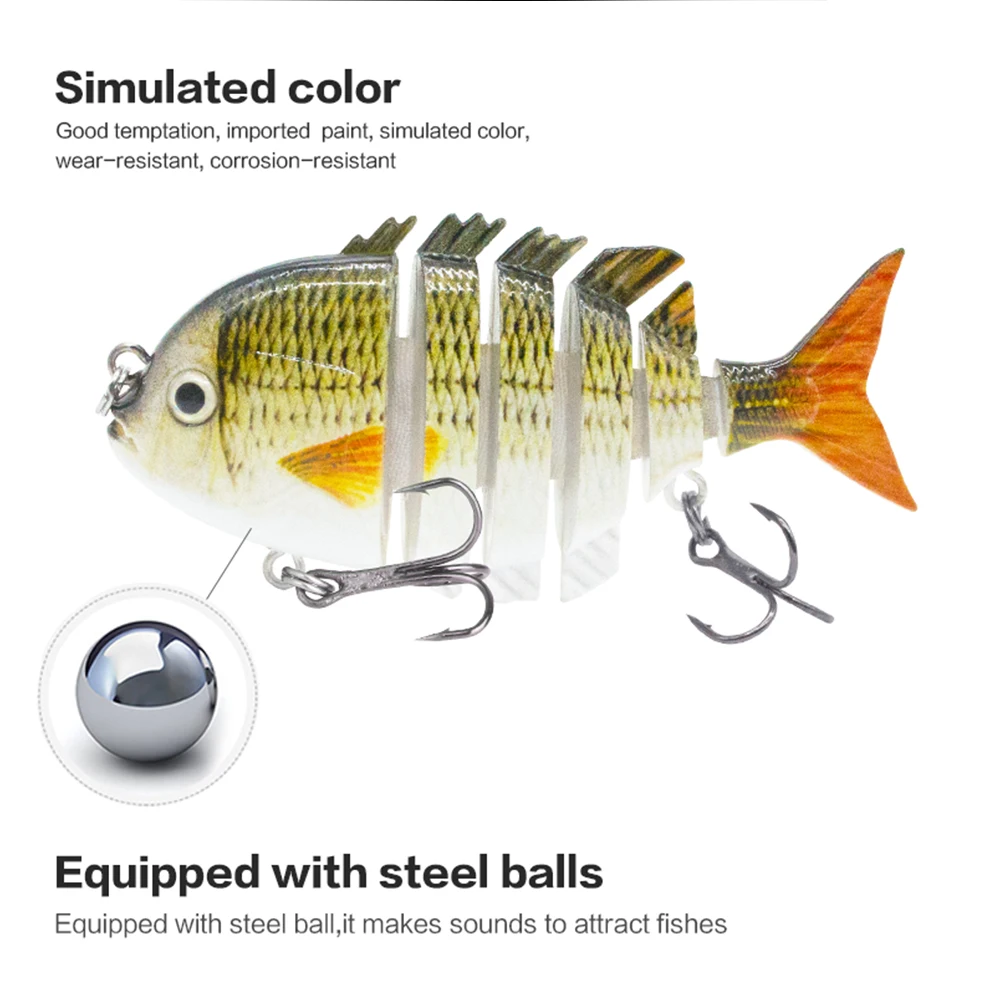 Description Picture 5 of item3.2" Bluegill Swimbait Fishing Lure 14g 6 Sections Sunfish Hard Bait Artificial Lifelike Bass Muskie Pike Fishing Tackle Pesca