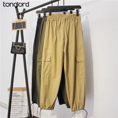 Tonglord 2020 Autumn High-waist Overalls Loose and Thin Radish Pants Letter Patch Ins Lantern Beamed Nine-point Harem Pants
Tonglord 2020 Autumn High-waist Overalls Loose and Thin Radish Pants Letter Patch Ins Lantern Beamed Nine-point Harem Pants