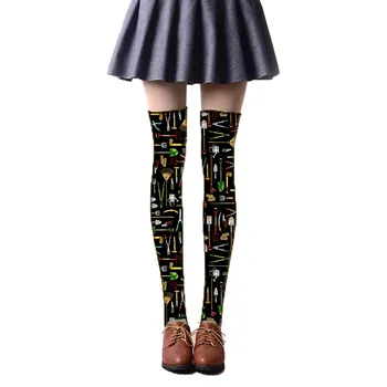 New Sexy women's stockings gaiters Printed long socks thigh high stockings female over knee socks women stocking 5SW33 
New Sexy women's stockings gaiters Printed long socks thigh high stockings female over knee socks women stocking 5SW33