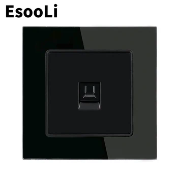 EsooLi Black Crystal Glass Panel 1 Gang RJ45 Internet Jack CAT5E Connector Computer Outlet Wall Data Socket
EsooLi Black Crystal Glass Panel 1 Gang RJ45 Internet Jack CAT5E Connector Computer Outlet Wall Data Socket