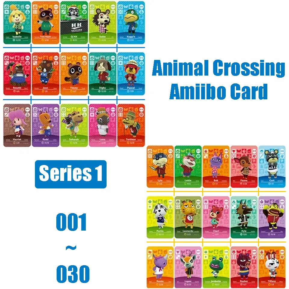 Animal Crossing Card Amiibo Card Series 1 (001-030) NS Switch 3DS Game Lobo Card Set NFC Cards Physical card optional game card
Animal Crossing Card Amiibo Card Series 1 (001-030) NS Switch 3DS Game Lobo Card Set NFC Cards Physical card optional game card