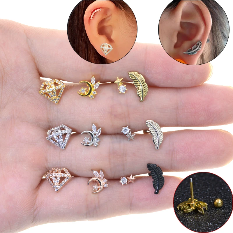 1Pc Zircon Rose Gold Color Curved Cz Cartilage Stud Helix Rook Conch Screw Back Earring 20g Stainless Steel Ear Piercing Jewelry
1Pc Zircon Rose Gold Color Curved Cz Cartilage Stud Helix Rook Conch Screw Back Earring 20g Stainless Steel Ear Piercing Jewelry