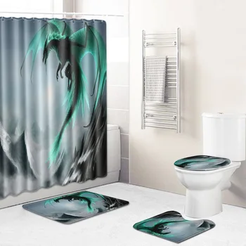 Shower Curtain Bathroom Mat Combination Four-Piece Set Bathroom Toilet Carpet Shower Room Mat Mat Cross-Border Hair
Shower Curtain Bathroom Mat Combination Four-Piece Set Bathroom Toilet Carpet Shower Room Mat Mat Cross-Border Hair