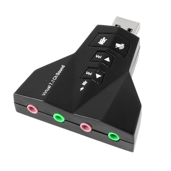 3.5mm Plug USB 2.0 to 3D Virtual o Sound Card Adapter 7.1 CH