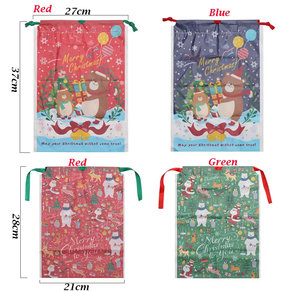 1pcs merry christmas bags party cookies packing double layer