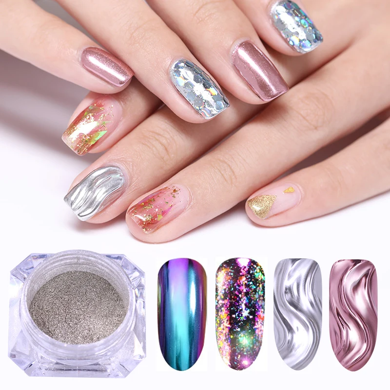 Metallic Nail Art Mirror Powder Holographic Shine Nail Glitters Sequins Rose Gold Silver Chrome for Nail Art UV Gel Polish 
Metallic Nail Art Mirror Powder Holographic Shine Nail Glitters Sequins Rose Gold Silver Chrome for Nail Art UV Gel Polish