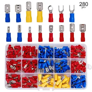 280Pcs Insulated Crimp Spade Terminal Assorted Electrical Wire Cable Connector Kit Crimp Spade Male Female Crimping Tools
280Pcs Insulated Crimp Spade Terminal Assorted Electrical Wire Cable Connector Kit Crimp Spade Male Female Crimping Tools