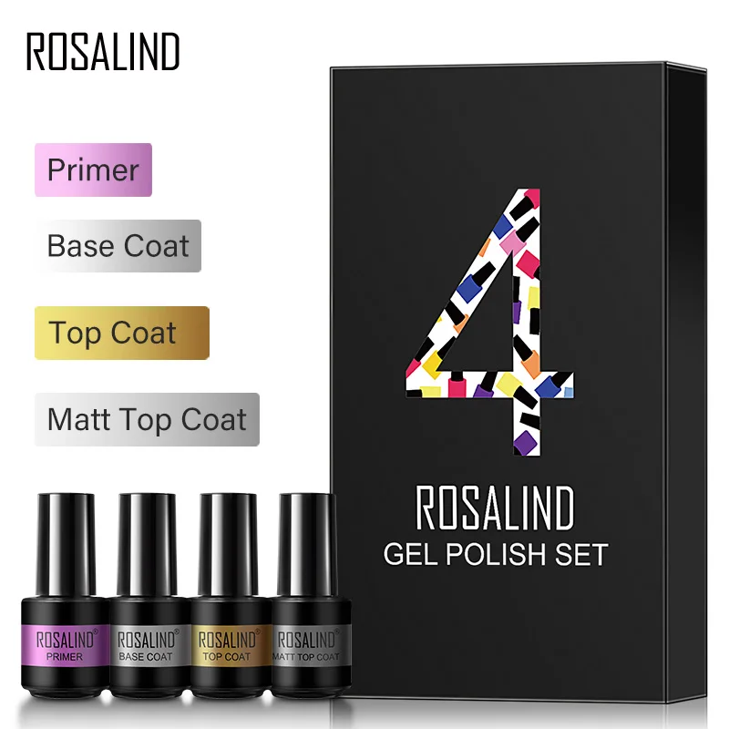 ROSALIND 2/4pcs Top Base Coat Gel Polish Kit Base Foundation and No Wipe Top Coat Transparent Primer Soak off Lacquer Varnish
ROSALIND 2/4pcs Top Base Coat Gel Polish Kit Base Foundation and No Wipe Top Coat Transparent Primer Soak off Lacquer Varnish