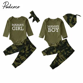2019 New Baby Spring Autumn Clothing Newborn Baby Boy Girl Twins Outfit Letter Bodysuit+Pants+Headband Camo Clothes Set 0-12M
2019 New Baby Spring Autumn Clothing Newborn Baby Boy Girl Twins Outfit Letter Bodysuit+Pants+Headband Camo Clothes Set 0-12M