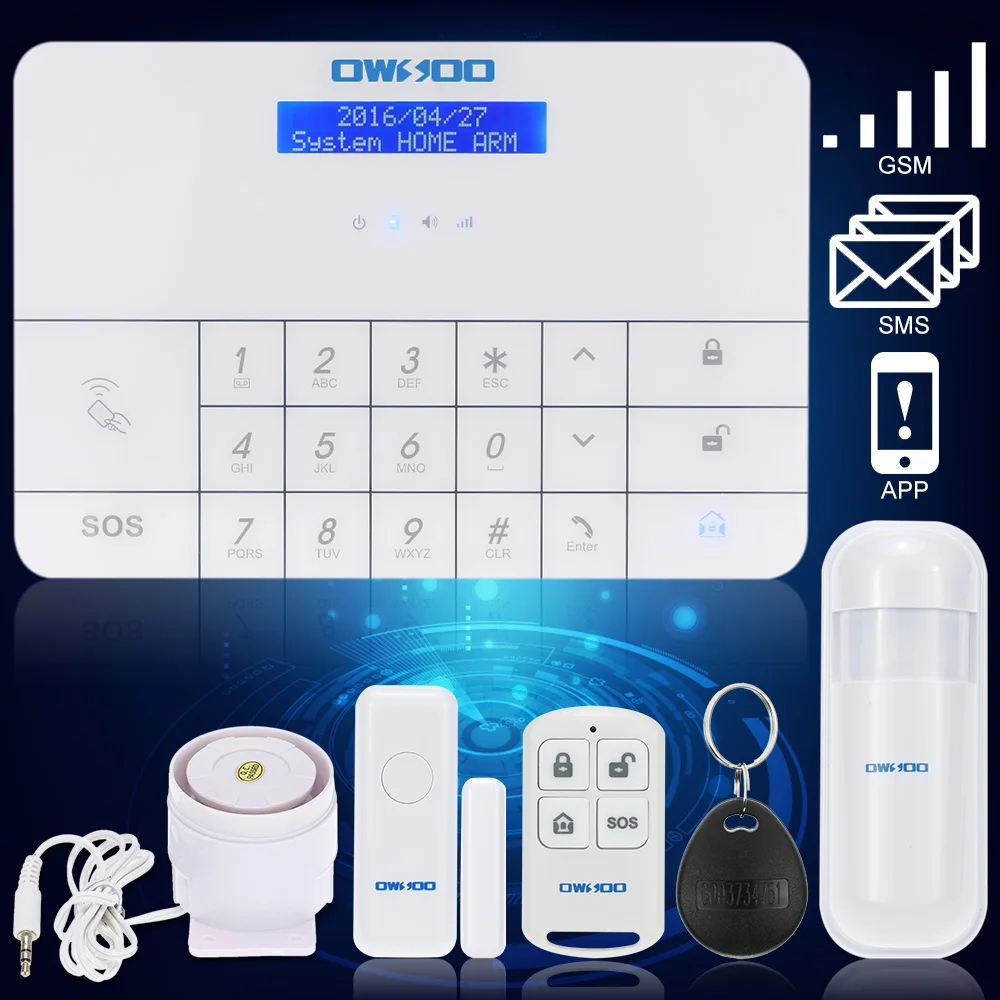 OWSOO Wireless LCD GSM & SMS Home House Security Burglar Intruder System Auto Dialer
OWSOO Wireless LCD GSM & SMS Home House Security Burglar Intruder System Auto Dialer