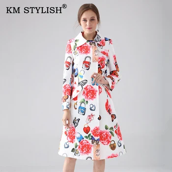 New Women Trench Floral Print Slim Fit Trench Elegant Medium Length Jacquar Sashes Outerwear Female Turn-down Collar Coats
New Women Trench Floral Print Slim Fit Trench Elegant Medium Length Jacquar Sashes Outerwear Female Turn-down Collar Coats