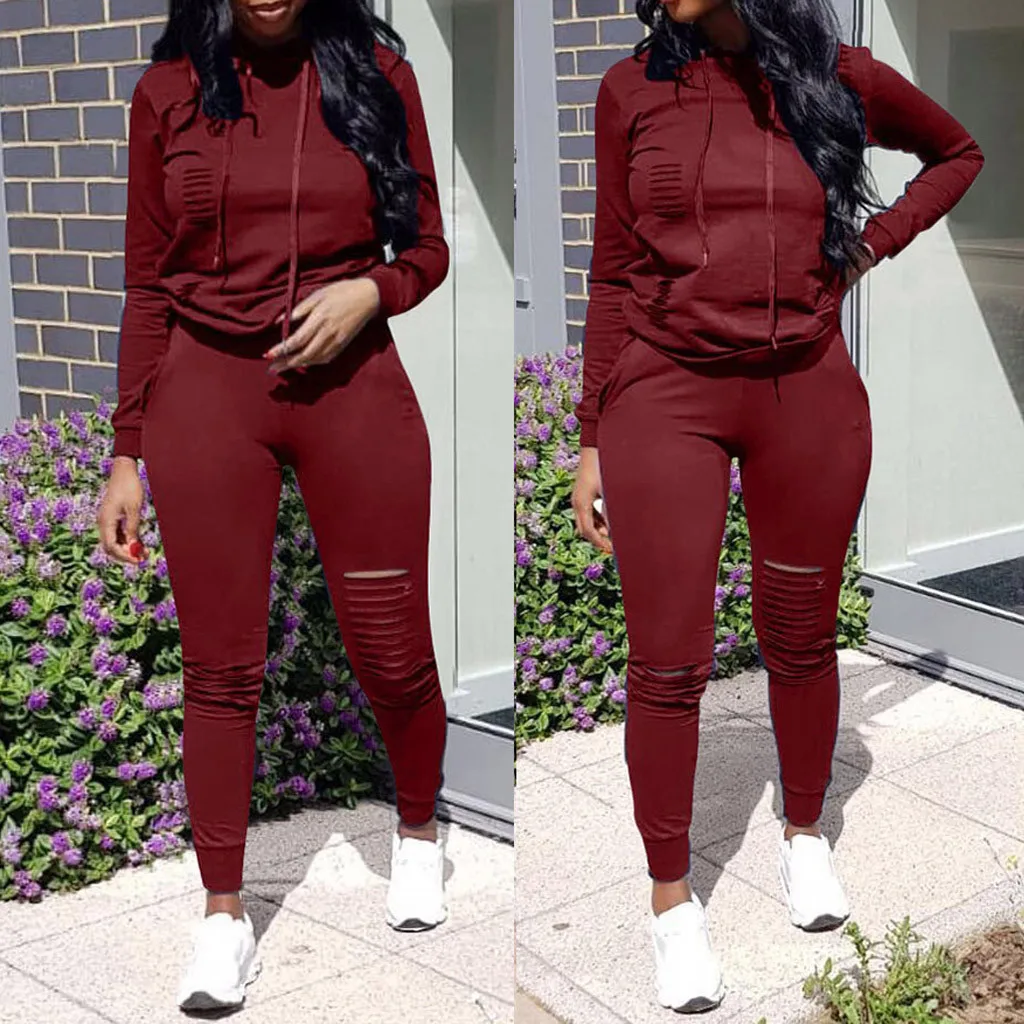 feitong Autumn Winter Women Tracksuits Solid color Sportswear Ladies Pocket Hoodies Drawstring Hole Pants Loose Tops Set 9M4
feitong Autumn Winter Women Tracksuits Solid color Sportswear Ladies Pocket Hoodies Drawstring Hole Pants Loose Tops Set 9M4