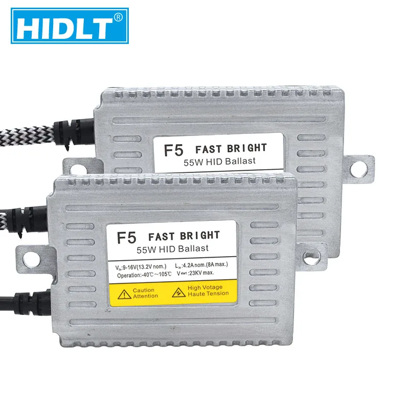 HIDLT 2PCS 55W Fast Bright AC HID Xenon Ballast 12V Digital HID Replacement Reactor For H1 H7 H11 HB3 HB4 Auto Headlamp Bulb Kit (6)