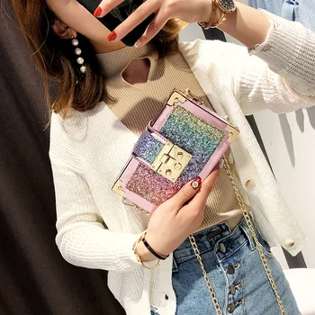 New fashionable sequined bags for ladies one-shoulder oblique bags charming chain bags
New fashionable sequined bags for ladies one-shoulder oblique bags charming chain bags