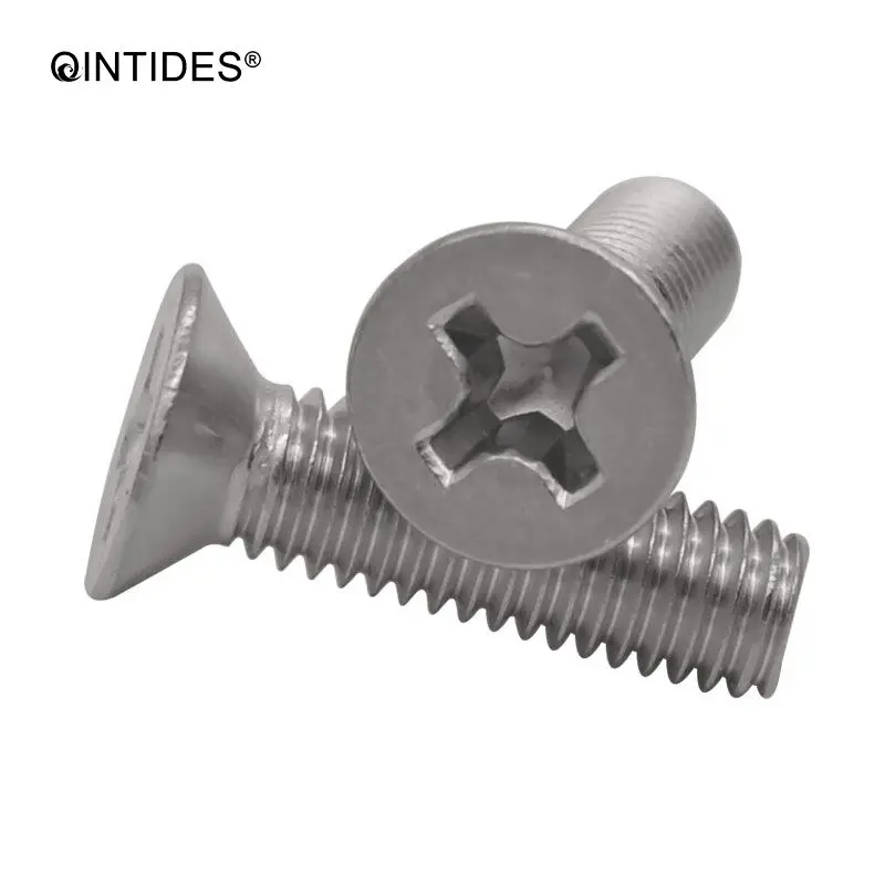 QINTIDES M10 screw length 16-100mm Cross recessed countersunk head screws 304 stainless steel flat screw machine screws
QINTIDES M10 screw length 16-100mm Cross recessed countersunk head screws 304 stainless steel flat screw machine screws