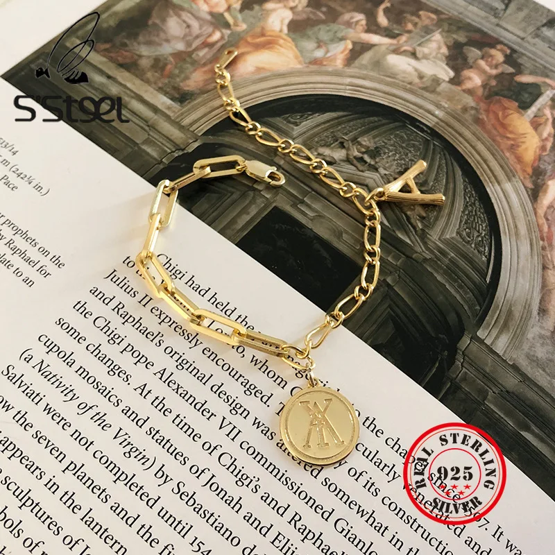 S'STEEL Real 925 Sterling Silver Bracelets For Women Letter A Gold Chain Bracelet Dijes De Plata De Ley 925 Mujer Luxury Jewelry
S'STEEL Real 925 Sterling Silver Bracelets For Women Letter A Gold Chain Bracelet Dijes De Plata De Ley 925 Mujer Luxury Jewelry