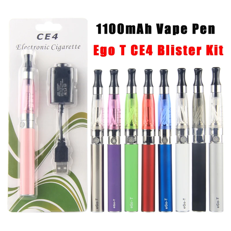 

E-cigarettes Ego-T Battery CE 4 Clearomizer Atomizer Tank Vape Pen Electronic Cigarette eGo CE4 Blister Starter Kit