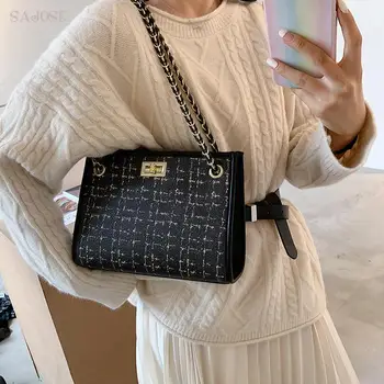 Famale Handbags Casual Shoulder Vintage Handbag Chain Lady Woolen cloth Leather Women Personality Bags Girl Bag For Lady 
Famale Handbags Casual Shoulder Vintage Handbag Chain Lady Woolen cloth Leather Women Personality Bags Girl Bag For Lady