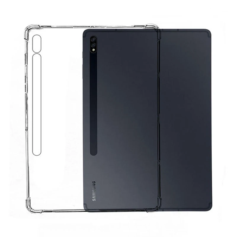 

Silicon Case For Samsung Galaxy Tab S7 FE 12.4'' 2021 SM-T730 SM-T733 SM-T736B Clear Transparent Soft TPU Back Cover
