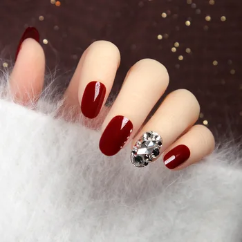 24pcs Detachable Wearable Fake Nail press on wine red color and silver color with full diamond glitter artificial nail with glue
24pcs Detachable Wearable Fake Nail press on wine red color and silver color with full diamond glitter artificial nail with glue