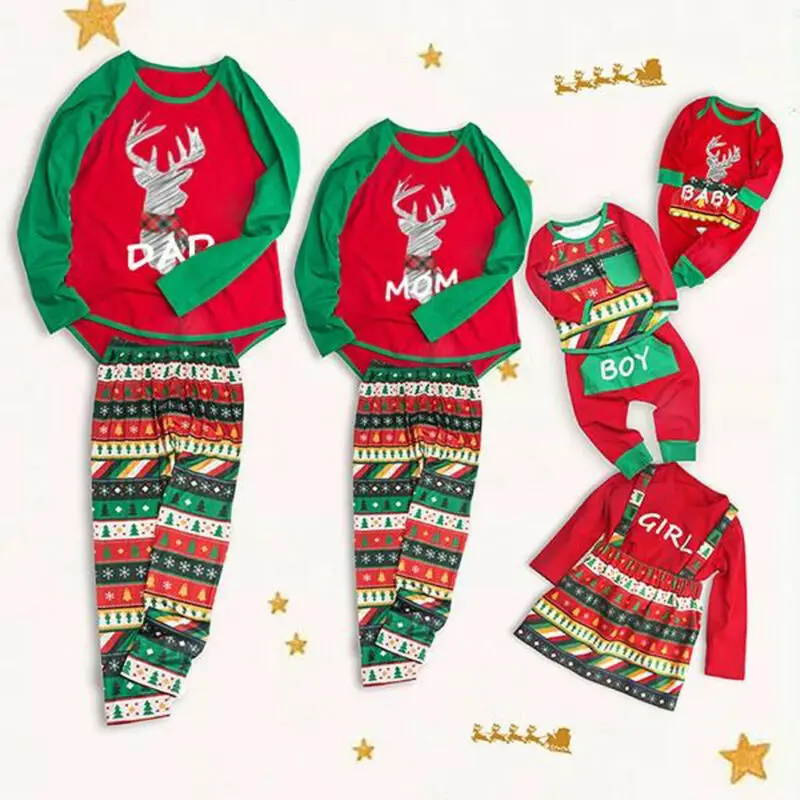 Рождественский комплект одинаковых пижам для всей семьи Рождественская Ночная