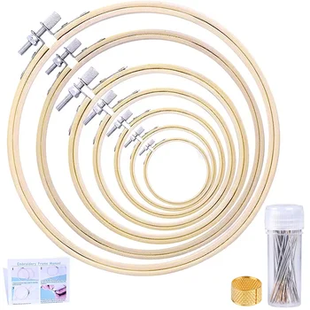 LMDZ Cross Stitch Hoop Set, 7 Sizes Embroidery Hoops, Cross Stitch Circle, Embroidery Circle with 3 Sizes Sewing Needles
LMDZ Cross Stitch Hoop Set, 7 Sizes Embroidery Hoops, Cross Stitch Circle, Embroidery Circle with 3 Sizes Sewing Needles