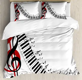 Music Duvet Cover Set Treble Clef Abstract Theme Motif Pattern on Plain Backdrop Decorative 3 Piece Bedding Set with 2 Pillow
Music Duvet Cover Set Treble Clef Abstract Theme Motif Pattern on Plain Backdrop Decorative 3 Piece Bedding Set with 2 Pillow