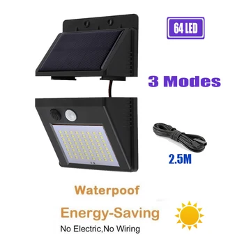 LED Motion Sensor Wall Light Waterproof 64/30 LED Wall Light Solar Powered LED PIR Sensor Lamp for Walkway Fence Gardenoptional
LED Motion Sensor Wall Light Waterproof 64/30 LED Wall Light Solar Powered LED PIR Sensor Lamp for Walkway Fence Gardenoptional