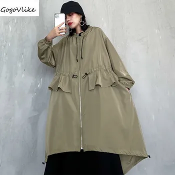 Plus Size Solid Ruffles Long Trench Women Clothes 2020 Fashion Korean Pocket Casual Trench Coat Top New Drawstring SA281S30
Plus Size Solid Ruffles Long Trench Women Clothes 2020 Fashion Korean Pocket Casual Trench Coat Top New Drawstring SA281S30