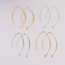 

20pcs Gold Silver Rhodium Copper French V-shaped Earring Hooks Findings Ear Hook Wire Settings Base Settings For Jewelry Making