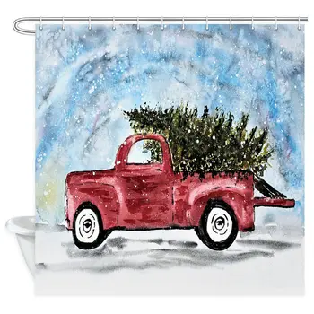 Christmas Car Shower Curtain Sets, Watercolor Retro Red Truck carrying Xmas Tree
Christmas Car Shower Curtain Sets, Watercolor Retro Red Truck carrying Xmas Tree