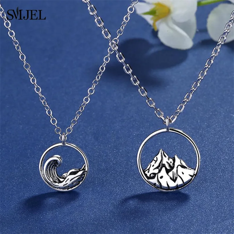 SMJEL New Korean-style Mountain Couple Necklaces Vintage Ocean Pendants Necklace Eachother Couple Jewelry for Men Women Gifts
SMJEL New Korean-style Mountain Couple Necklaces Vintage Ocean Pendants Necklace Eachother Couple Jewelry for Men Women Gifts