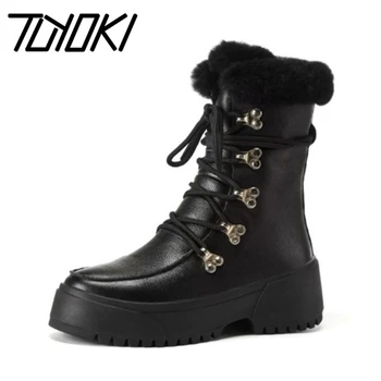 Tuyoki Women Snow Boots Real Leather Plush Fur Warm Winter Shoes Woman High Heel Short Boots Lady Footwear Platform Size 34-39
Tuyoki Women Snow Boots Real Leather Plush Fur Warm Winter Shoes Woman High Heel Short Boots Lady Footwear Platform Size 34-39