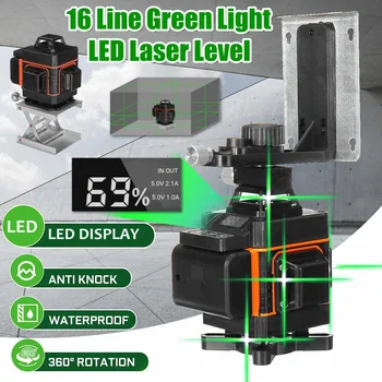 16 Lines 3D Laser Level Levels Auto Self Leveling 360 Rotary Measure Horizontal Vertical Cross LED Display Powerful Green Laser
16 Lines 3D Laser Level Levels Auto Self Leveling 360 Rotary Measure Horizontal Vertical Cross LED Display Powerful Green Laser